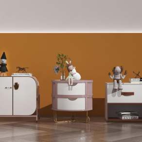 现代床头柜3D模型下载